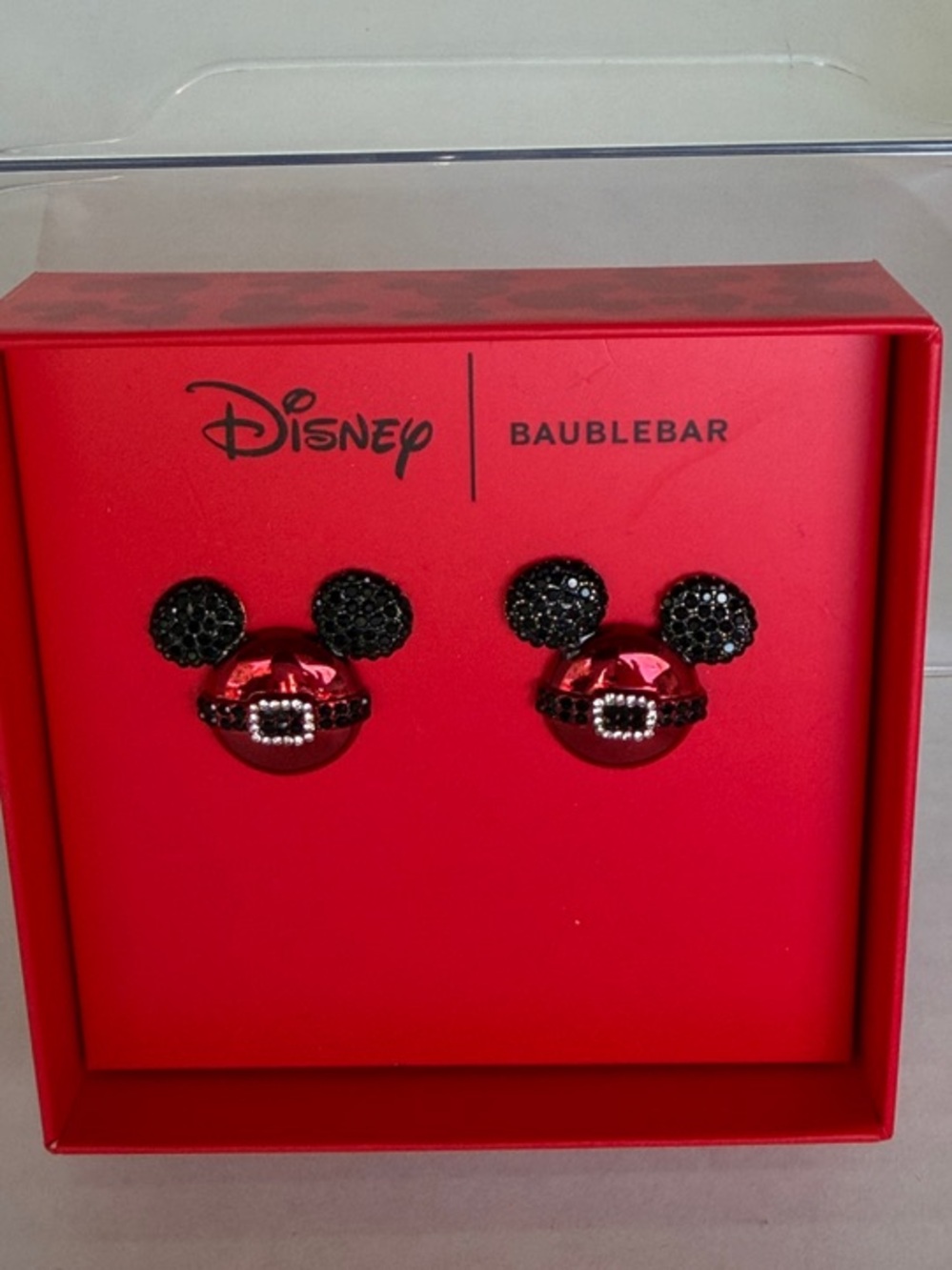 BaubleBar Kids Red and Black Mickey Mouse Stud Earrings NIB